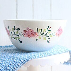 Handmade Hand Painted in Italy Decorative Floral Dessert Serving Bowl by Pizzato
